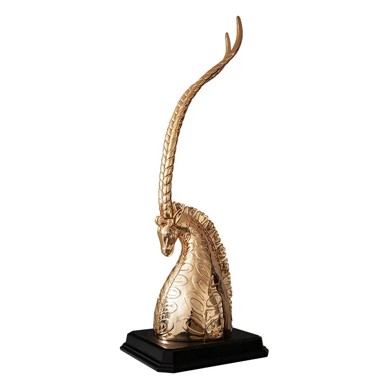 Modern Deer Statue in Gold