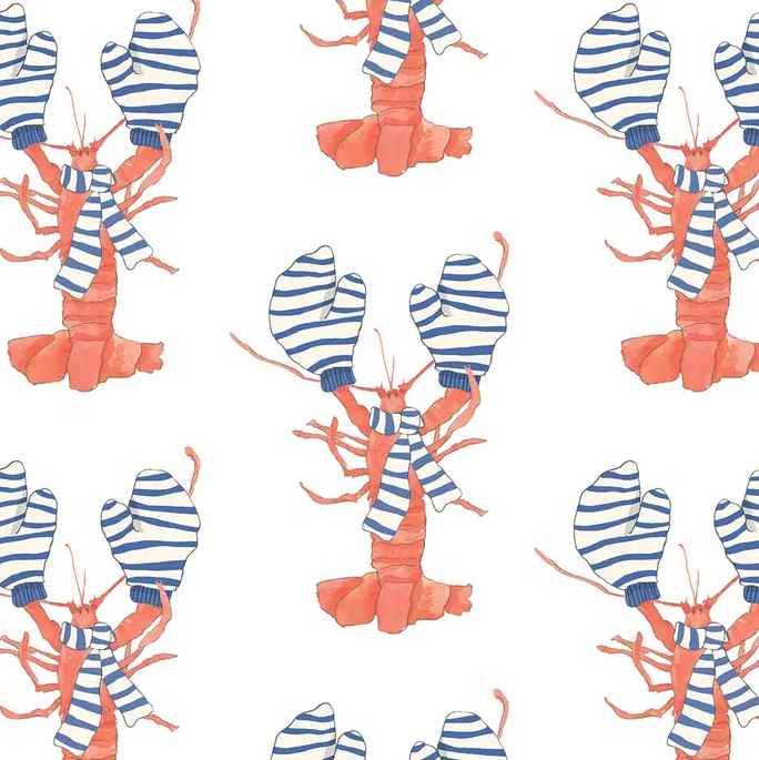 Gift Wrap Sheets Winter Lobster