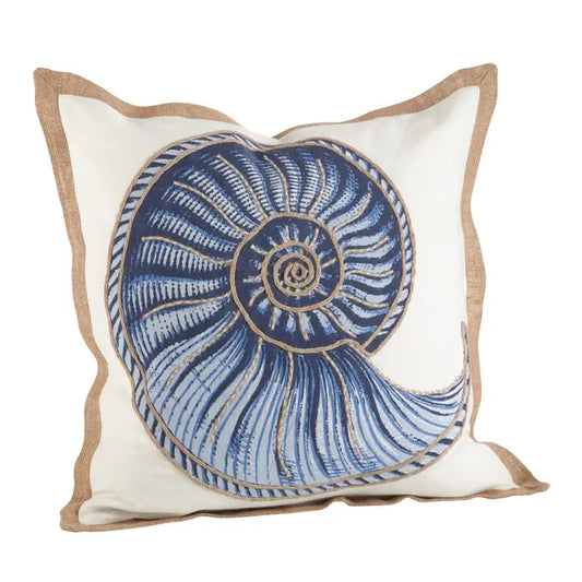 Shell Printed Square Throw Pillow 20"