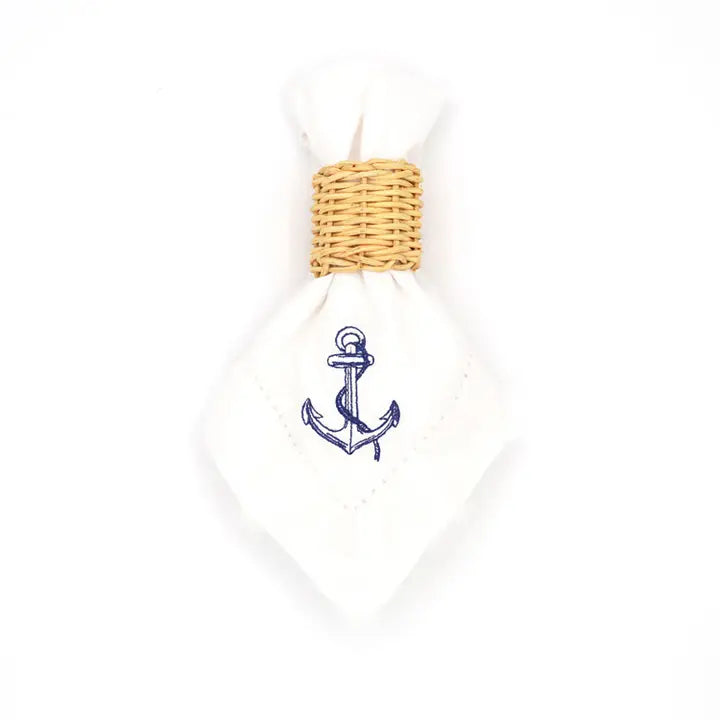 Anchor Napkins Hand Embroidered Set of 6