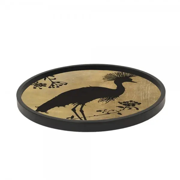 Light Wood Painted Peacock Tray