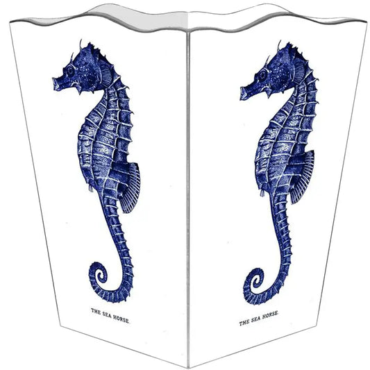 Waste Basket Blue Sea Horse