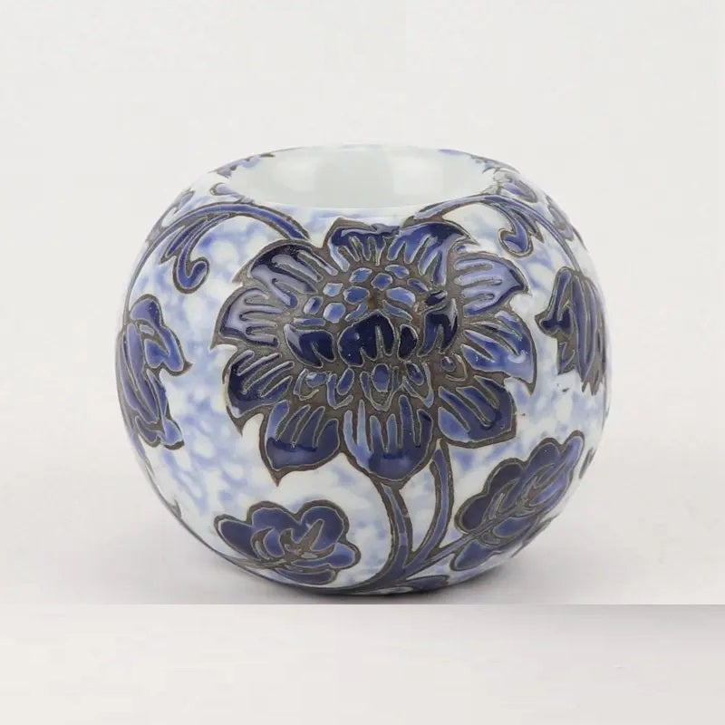 Blue Ceramic Tealight Candle Holder Set of 5