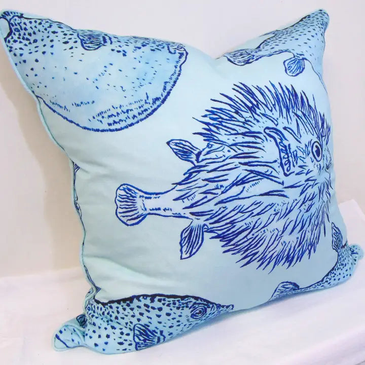 Puffer Fish Throw Pillow