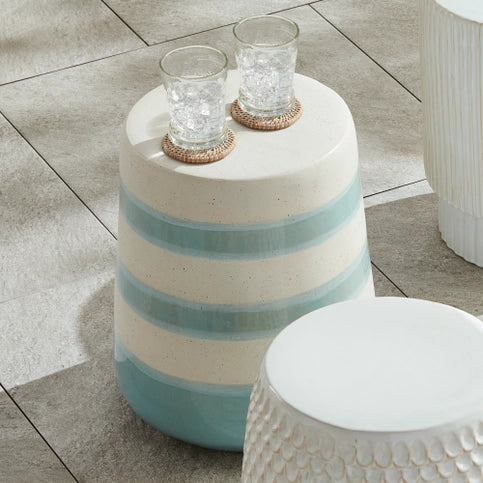 White and Blue Glaze Garden Stool