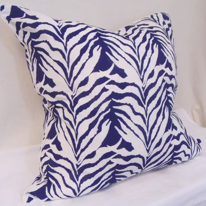 Navy Seaweed Throw Pillow