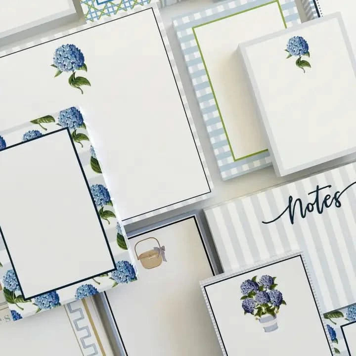 Notepad with Blue Hydrangea