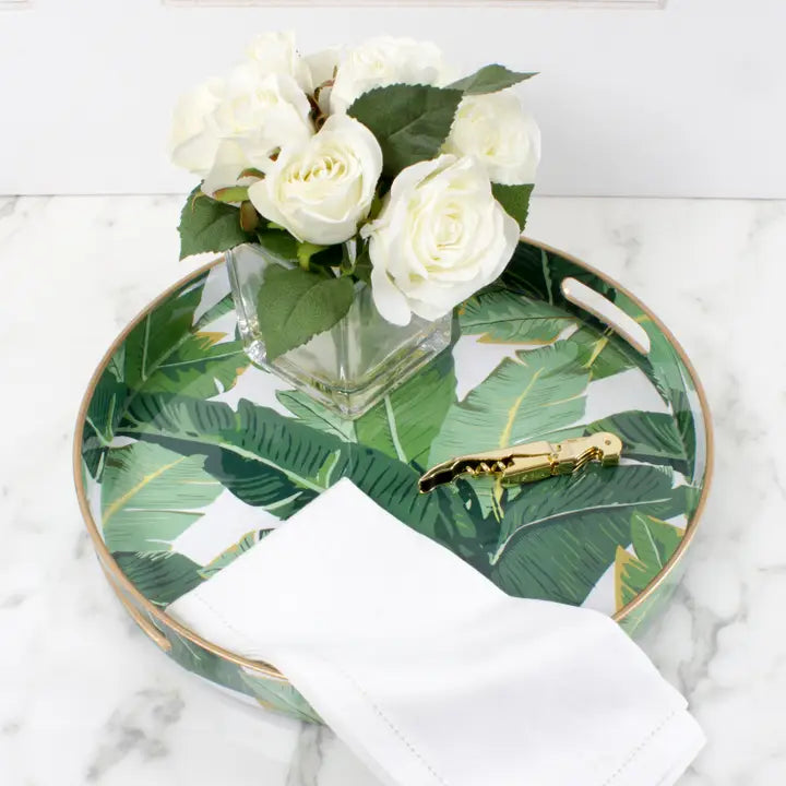 Banana Leaf Round Tray