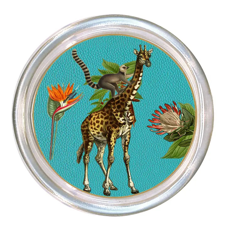 Giraffe Coasters Glass Set of 4