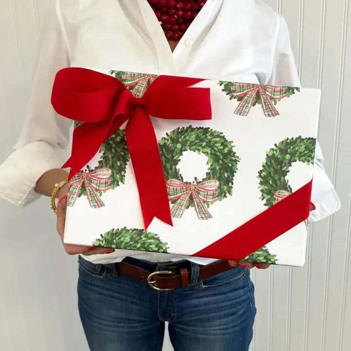 Gift Wrap Sheets Christmas Wreath with Bow