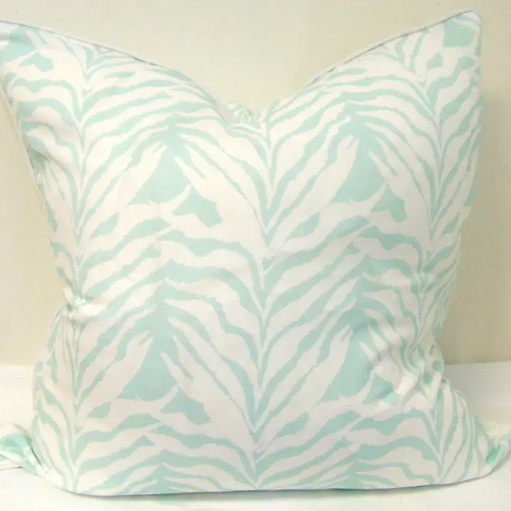 Aqua Seaweed Throw Pillow