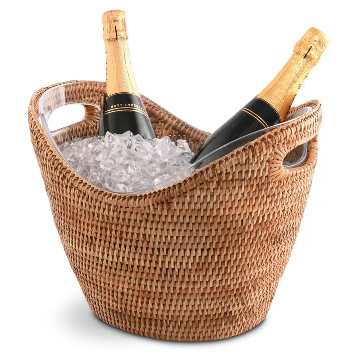 Woven Rattan Ice Bucket