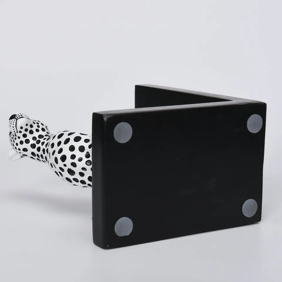 Leopard Sculpture Bookends in White, Yellow or Black