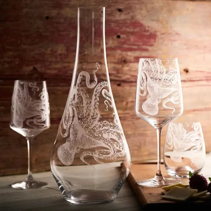 Octopus Etched Carafe