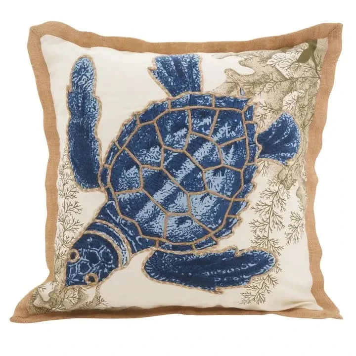 Turtle Printed Square Throw Pillow 20"