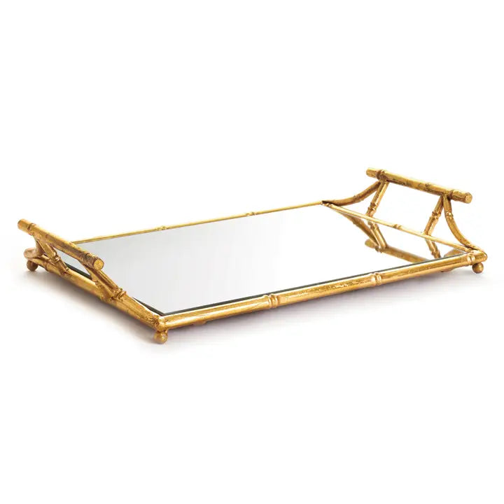 Luxury Gold Bamboo Vanity Tray