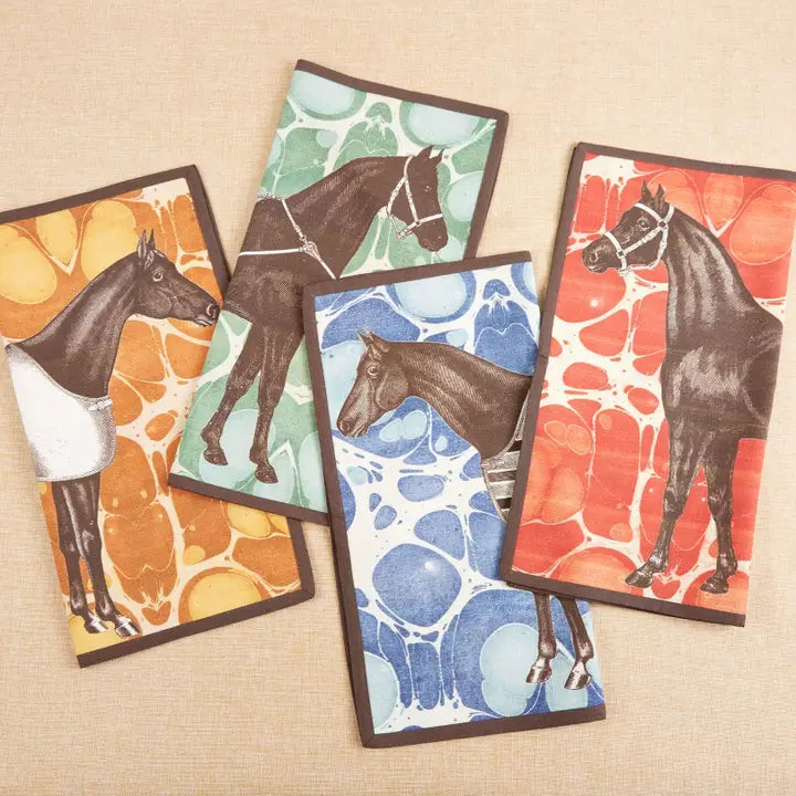 Set of 4 Equestrian Printed Napkins