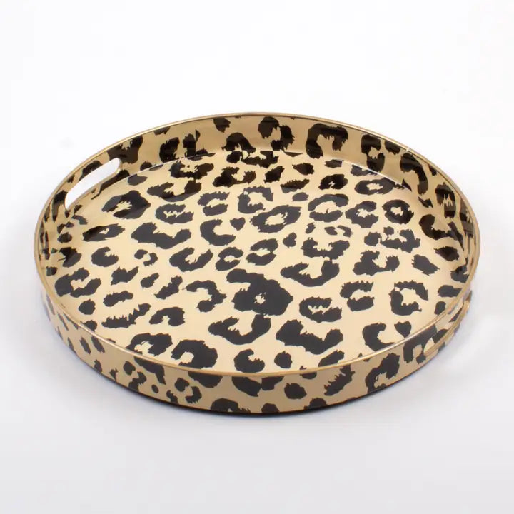 Leopard Print Round Tray