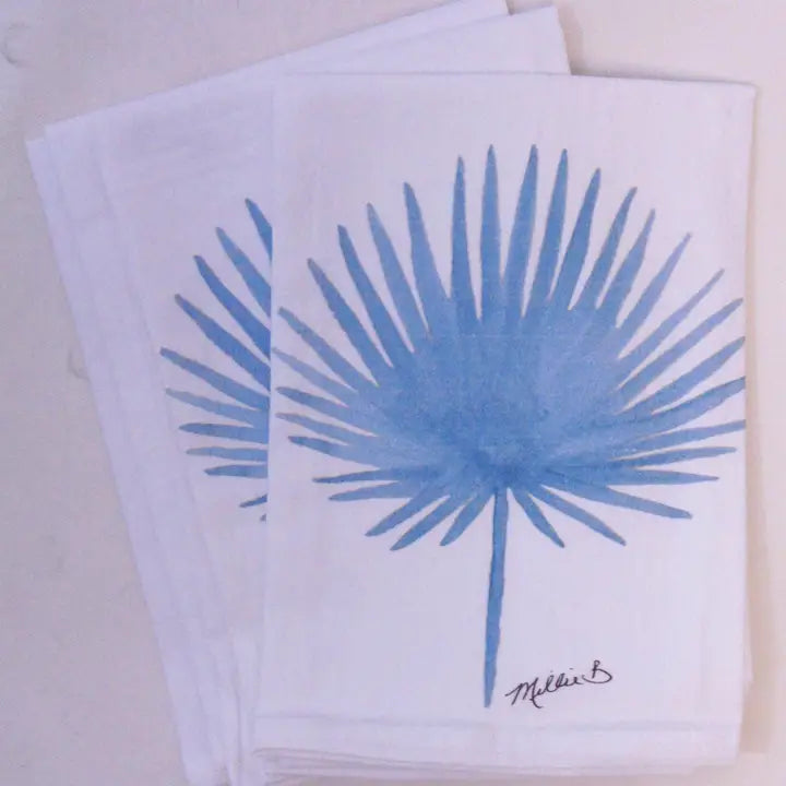 Blue Palm Frond Napkins