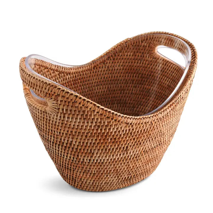 Woven Rattan Ice Bucket