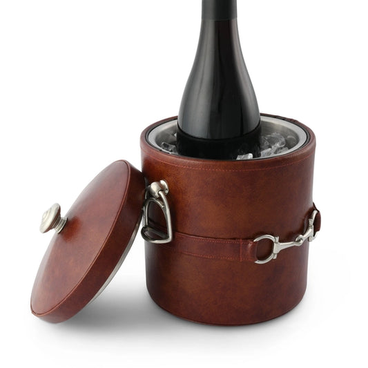 Equestrian Horse Bit Leather Ice Bucket