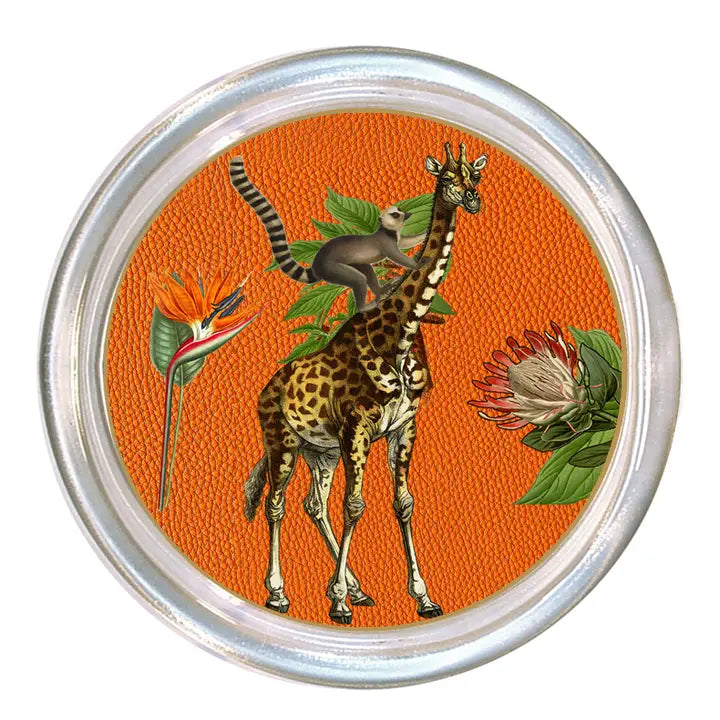 Giraffe Coasters Glass Set of 4