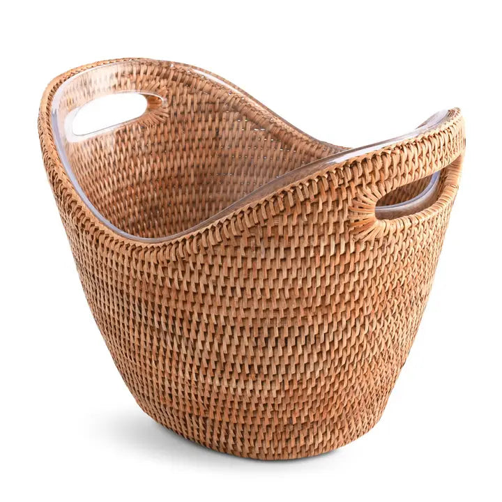 Woven Rattan Ice Bucket