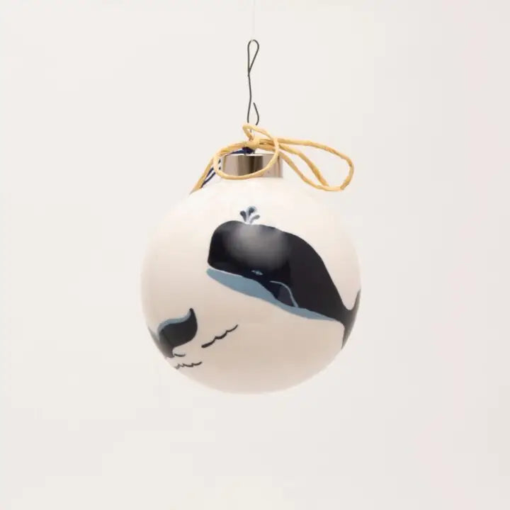 Hand Painted Blue Whale Ornament