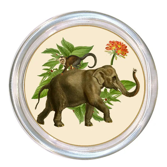 Elephant Coasters Glass Set of 4