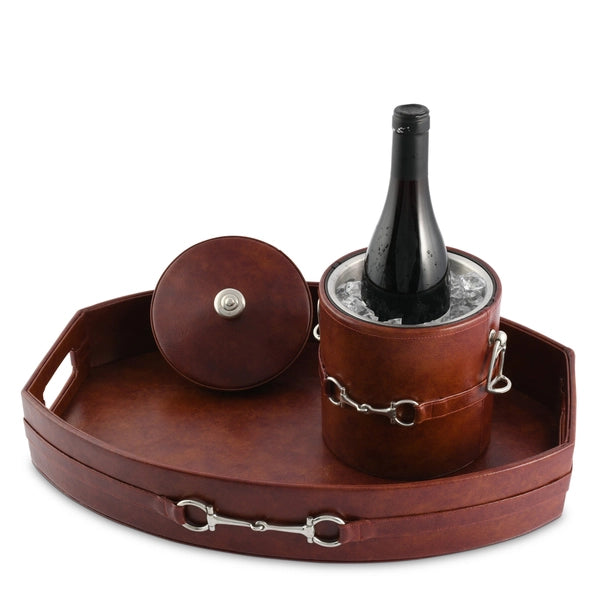 Equestrian Horse Bit Leather Ice Bucket