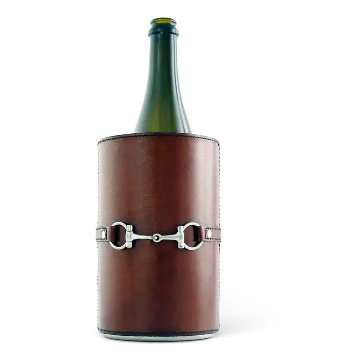 Equestrian Horse Bit Leather Wine Bottle Chiller