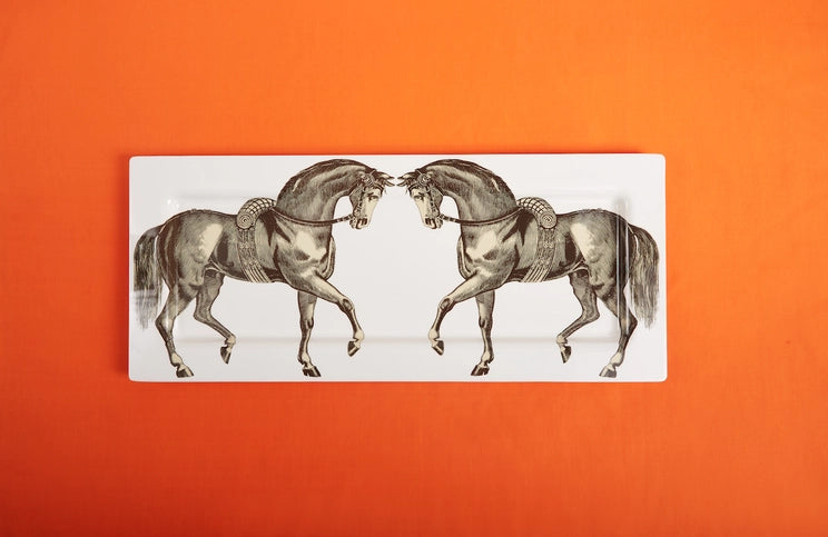 Oversized Tray Two Horses