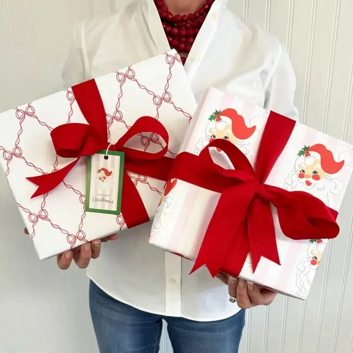 Gift Wrap Sheets Pink / Red Bows