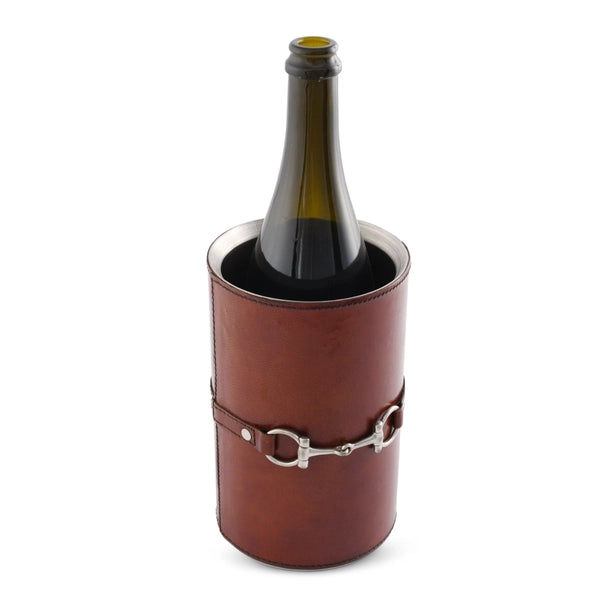 Equestrian Horse Bit Leather Wine Bottle Chiller