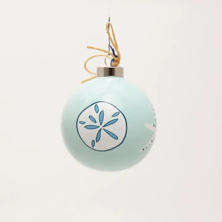 Hand Painted Aqua Starfish Ornament