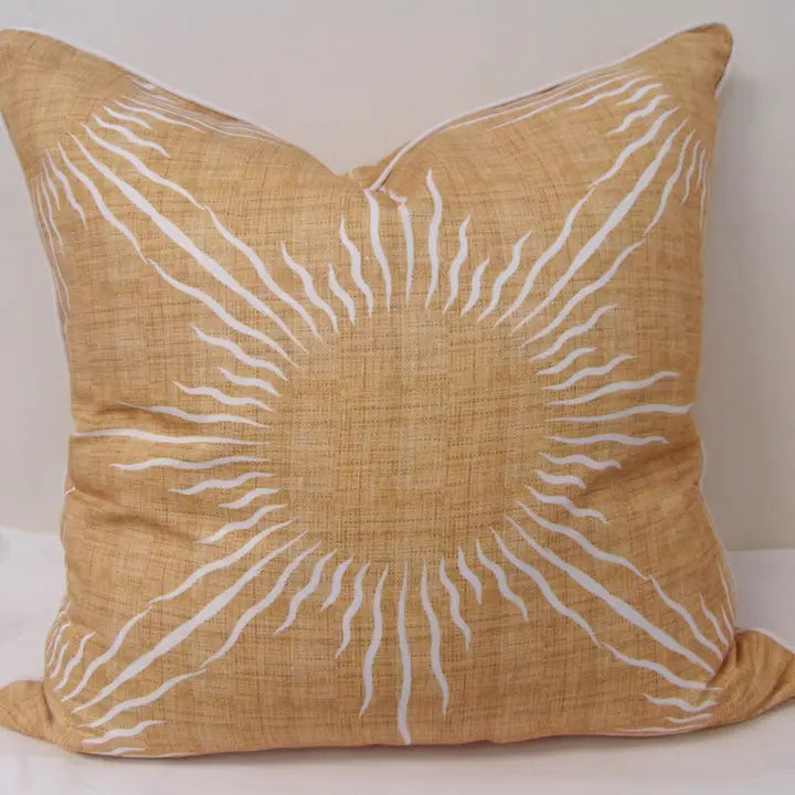 Tan Sunburst Throw Pillow