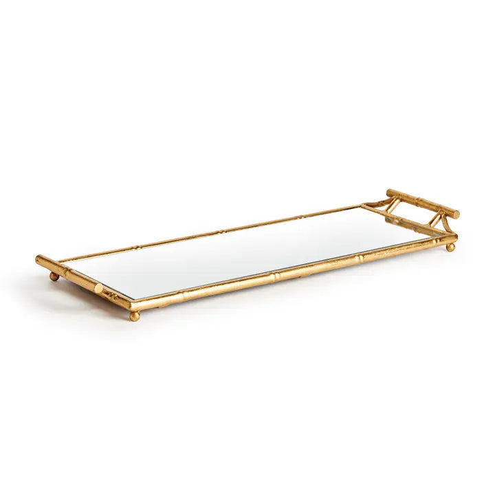 Gold Bamboo Vanity Tray Narrow