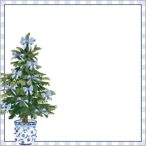 Notepad Christmas Tree with Blue Bows