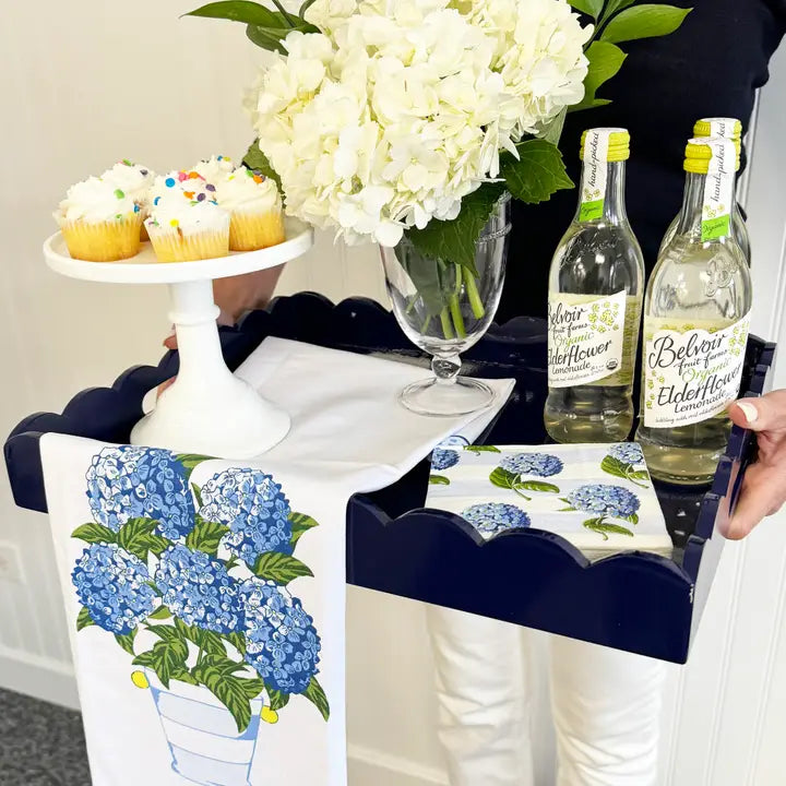 Blue Hydrangea Cotton Tea Towel