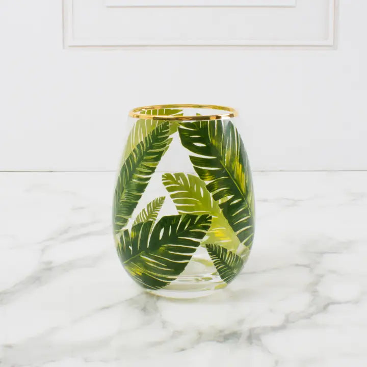 Set of 4 Banana Leaves Wine Glasses