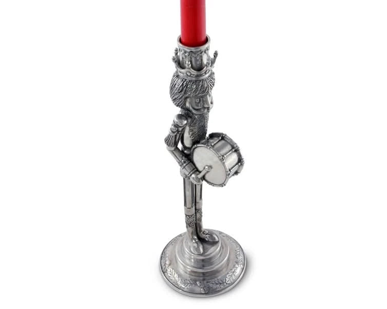 Nutcracker Candle Stick with Drummer and Bell Set