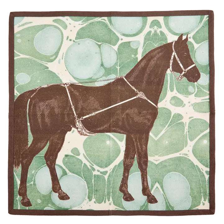 Set of 4 Equestrian Printed Napkins