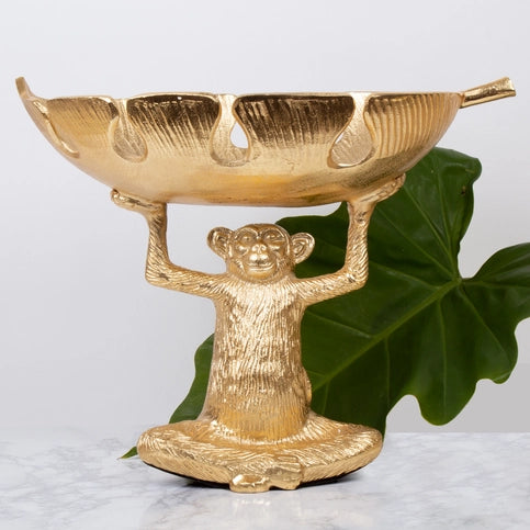 Decorative monkey Bowl in Gold