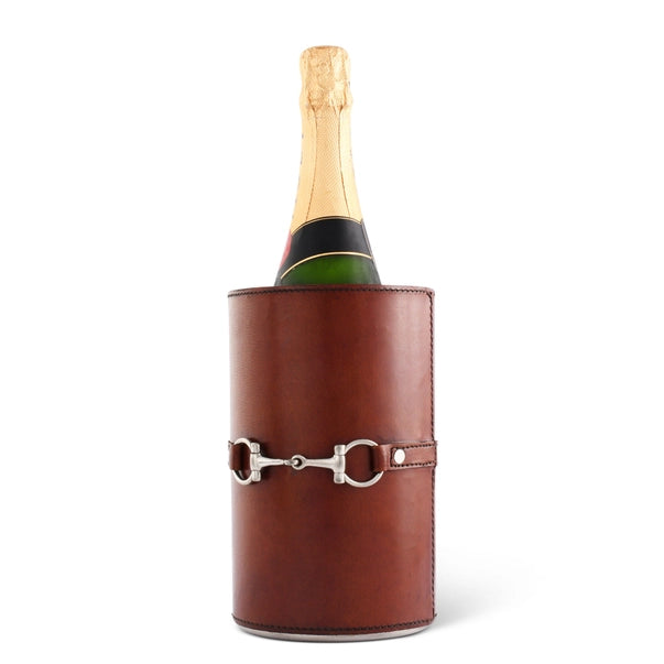 Equestrian Horse Bit Leather Wine Bottle Chiller