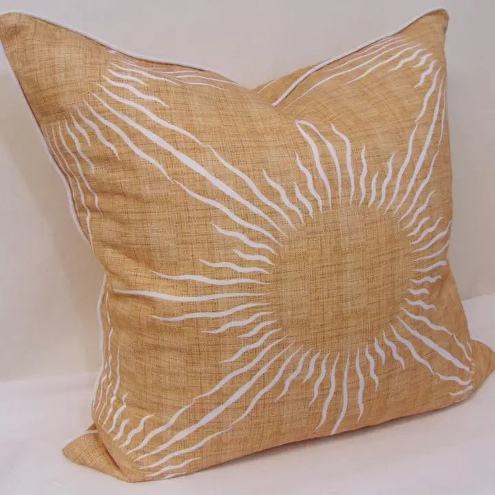 Tan Sunburst Throw Pillow