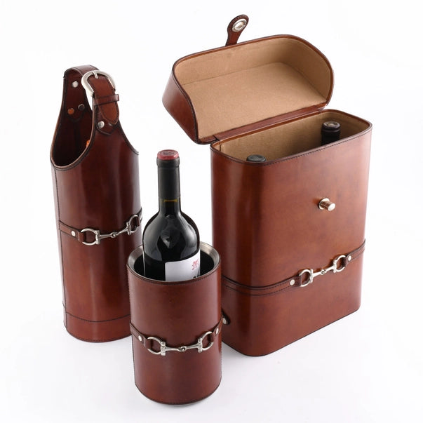 Equestrian Horse Bit Leather Wine Bottle Chiller