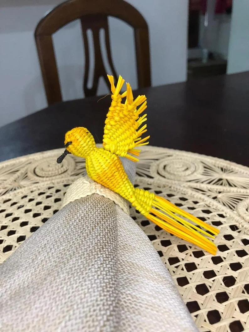 Set of Six Humming Bird Napkin Rings in Multiple Colors