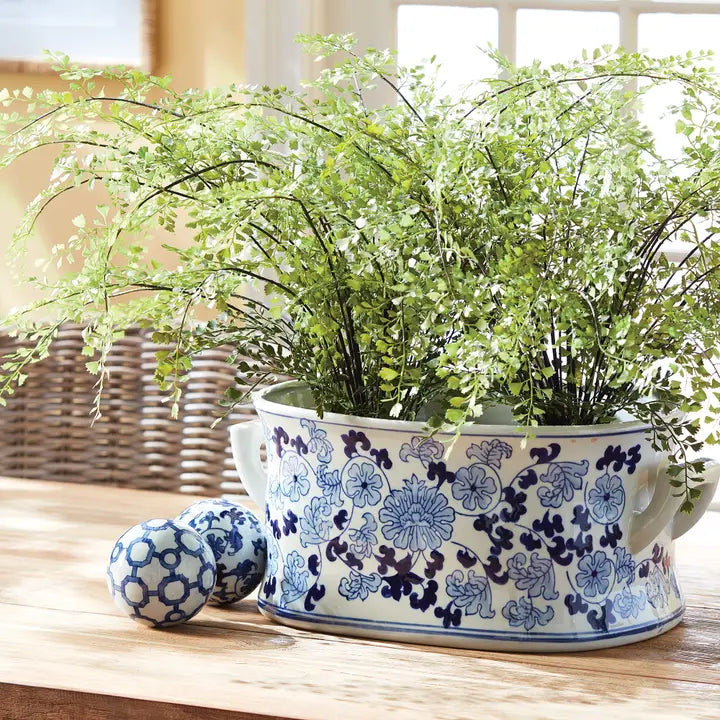 Decorative Chinoiserie Orbs in Blue Set of Three