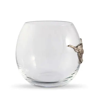 Set of 4 Longhorn Steer Wine Glasses