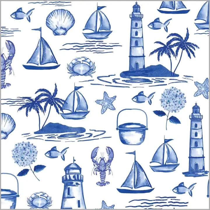 Gift Wrap Sheets Nautical Toile